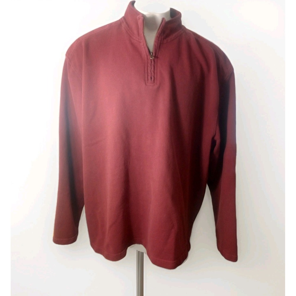 Wrangler Men's Hero 1/4 Zip Pullover Sweatshirt With Elbow Patches 3XL Red Maron